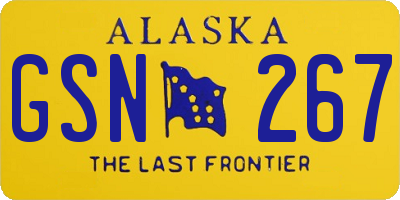 AK license plate GSN267