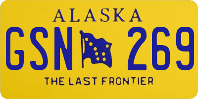 AK license plate GSN269