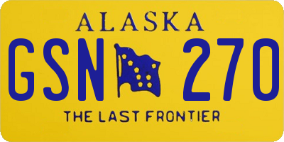 AK license plate GSN270