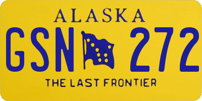 AK license plate GSN272