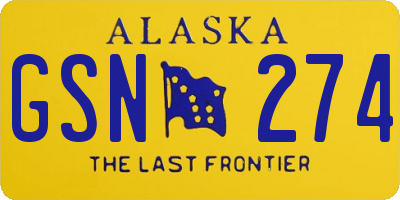 AK license plate GSN274