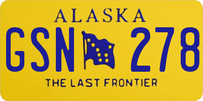 AK license plate GSN278