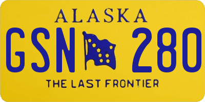 AK license plate GSN280