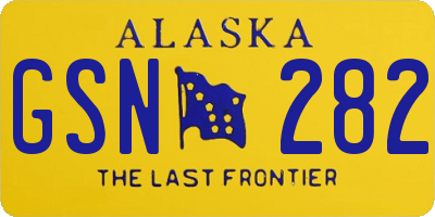 AK license plate GSN282