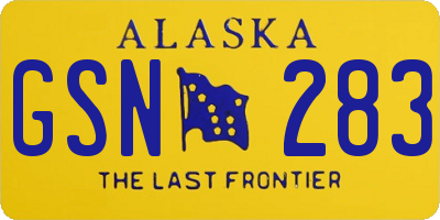 AK license plate GSN283