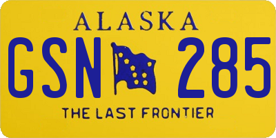 AK license plate GSN285