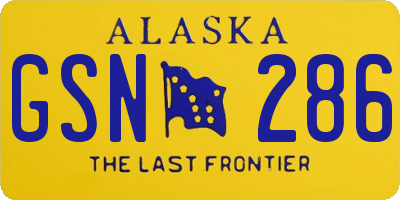 AK license plate GSN286