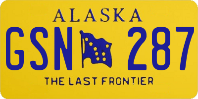 AK license plate GSN287