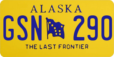 AK license plate GSN290