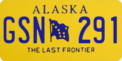 AK license plate GSN291