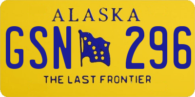 AK license plate GSN296