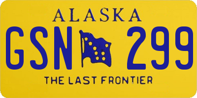 AK license plate GSN299