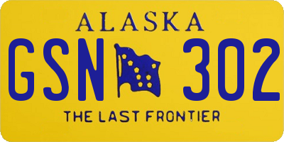 AK license plate GSN302