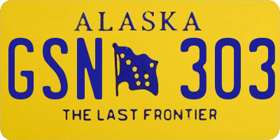 AK license plate GSN303