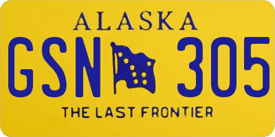 AK license plate GSN305