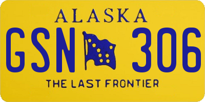 AK license plate GSN306