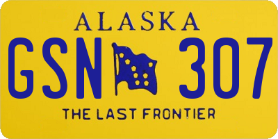 AK license plate GSN307