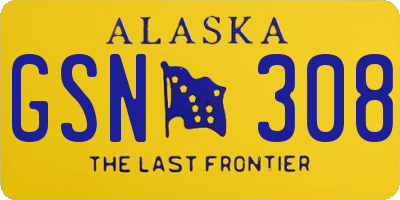 AK license plate GSN308