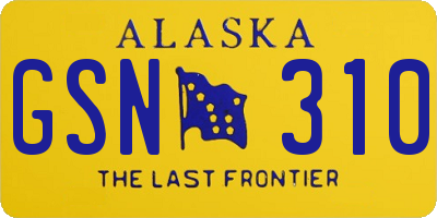 AK license plate GSN310