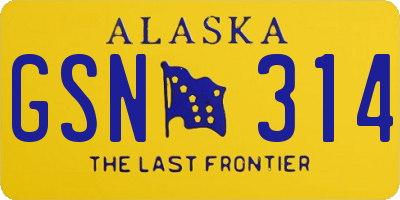 AK license plate GSN314