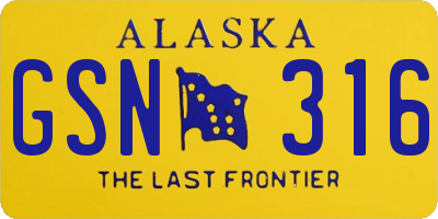 AK license plate GSN316