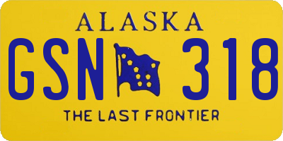 AK license plate GSN318