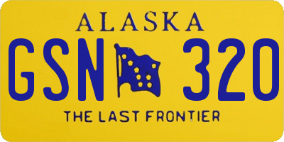 AK license plate GSN320