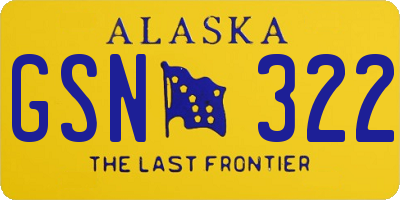 AK license plate GSN322