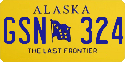 AK license plate GSN324