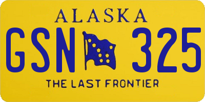 AK license plate GSN325