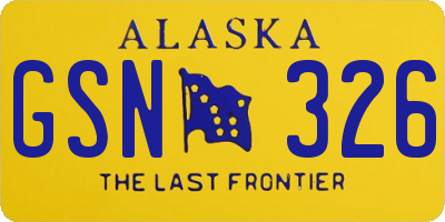 AK license plate GSN326