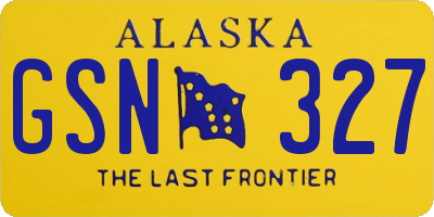 AK license plate GSN327