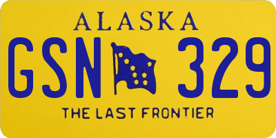 AK license plate GSN329