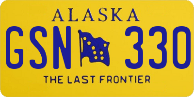 AK license plate GSN330