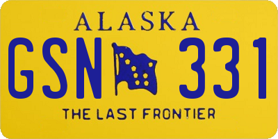 AK license plate GSN331