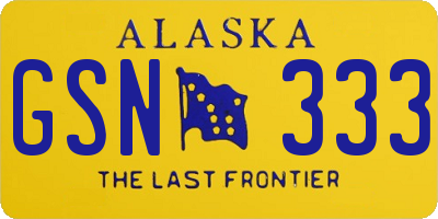 AK license plate GSN333