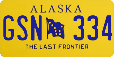 AK license plate GSN334