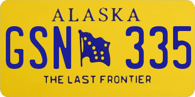 AK license plate GSN335