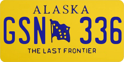 AK license plate GSN336