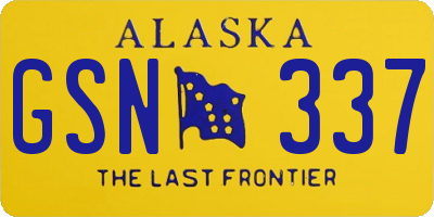 AK license plate GSN337