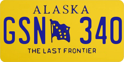 AK license plate GSN340