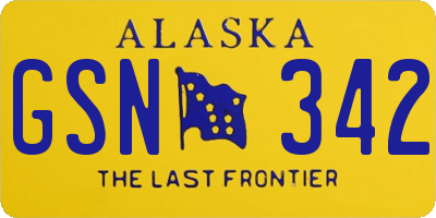 AK license plate GSN342