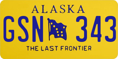 AK license plate GSN343