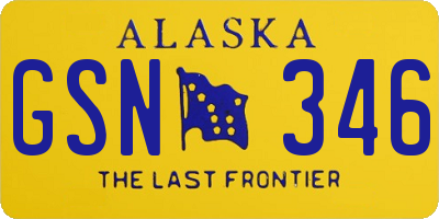 AK license plate GSN346