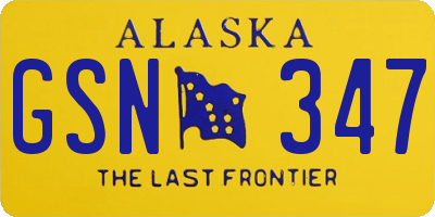 AK license plate GSN347