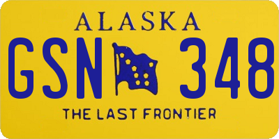 AK license plate GSN348