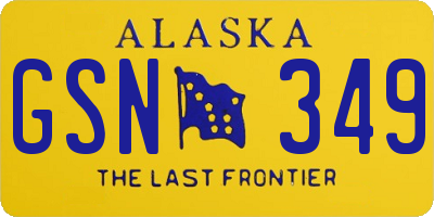 AK license plate GSN349