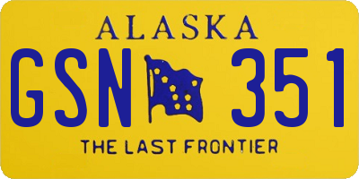 AK license plate GSN351