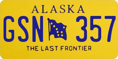 AK license plate GSN357