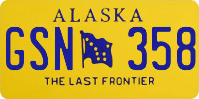 AK license plate GSN358